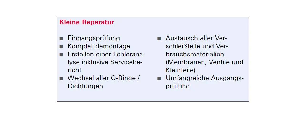 Service Portfolio Membranpumpen Reparatur