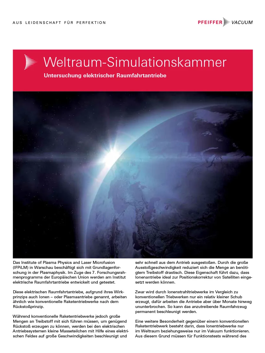 Weltraum Simulationskammer Pi0374pde