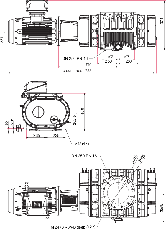 Okta 8100 ATEX，罗茨泵，400/690 V，50 Hz | Ex II 2/2G Exh IIC Gb X -20 °C ≤ T<sub>a</sub> ≤ +40 °C